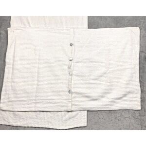 Bella Notte Linens White Waffle Weave Euro Sham King Size Flax Mother of Pearl